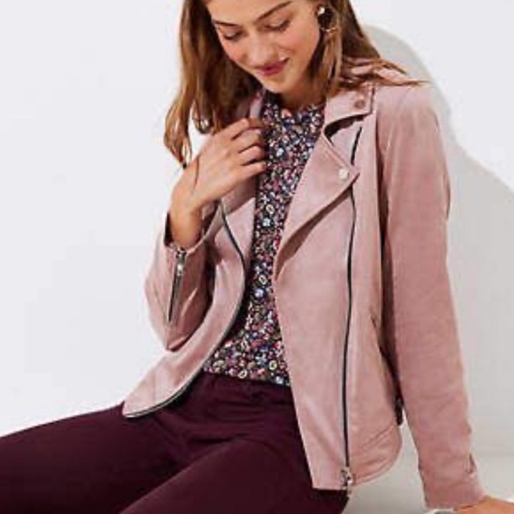 Loft faux suede moto jacket